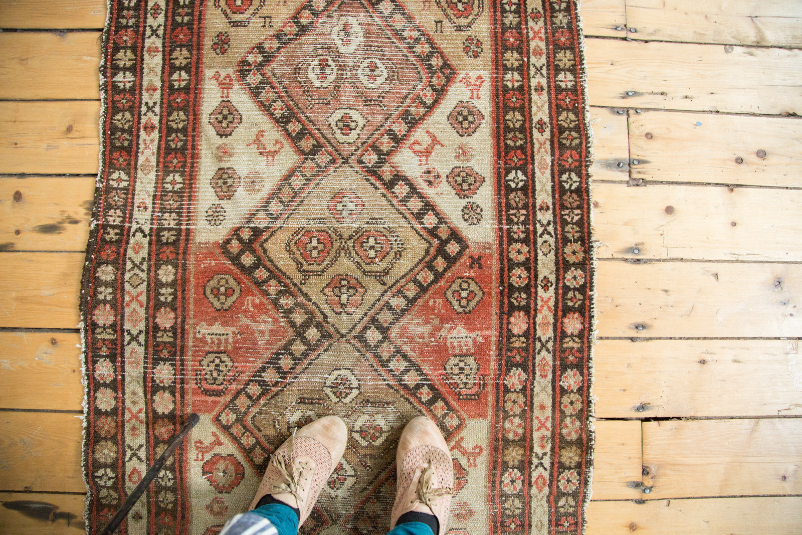 3x6.5 Distressed Antique Malayer Rug Runner // ONH Item 2670 Image 1