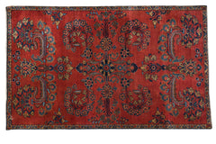 2.5x4.5 Vintage Fragmented Manchester Kashan Rug // ONH Item 2671