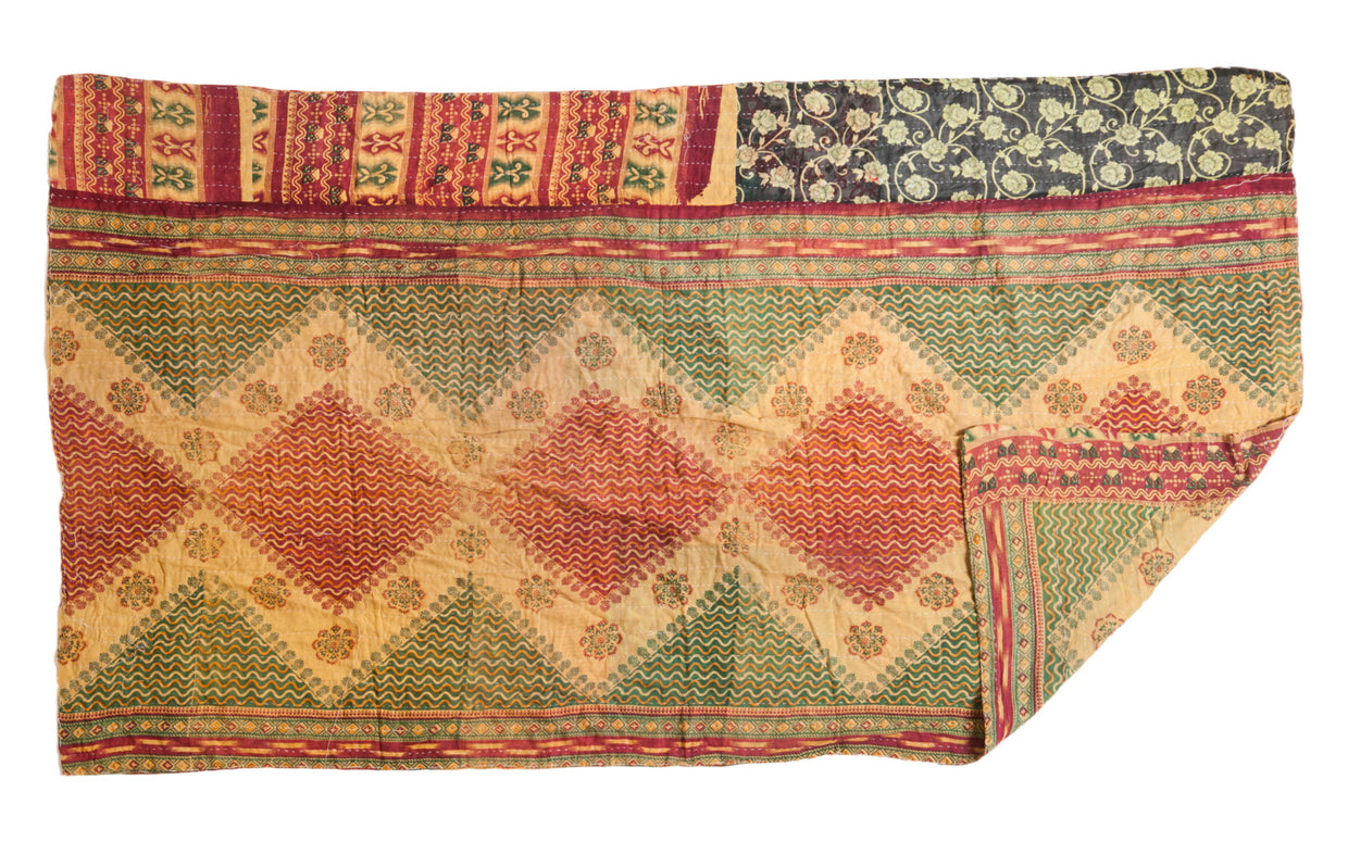 Vintage Indian Kantha Quilt // ONH Item 2698