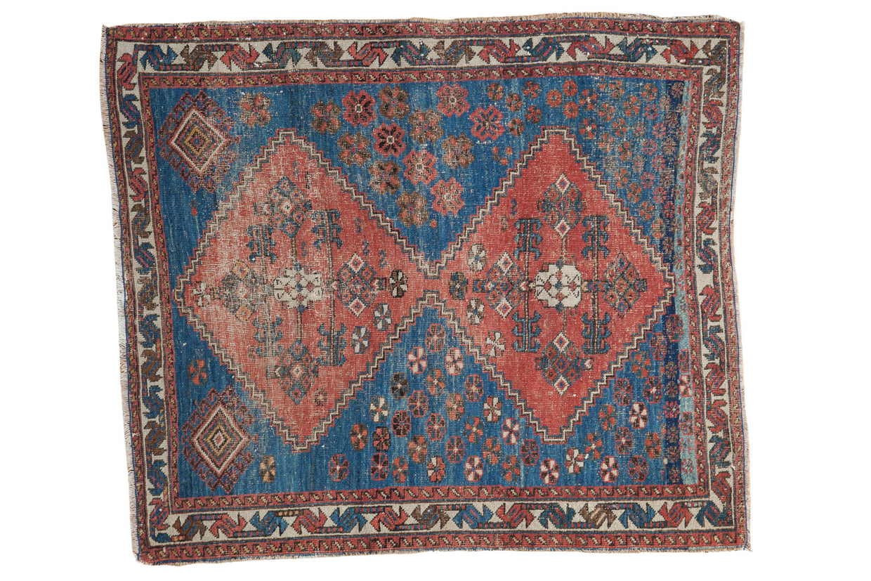 3x4 Distressed Antique Persian Square Rug // ONH Item 2728