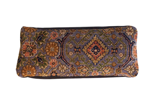 Purple Bibikabad Rug Fragment Lumbar Pillow // ONH Item 2734A