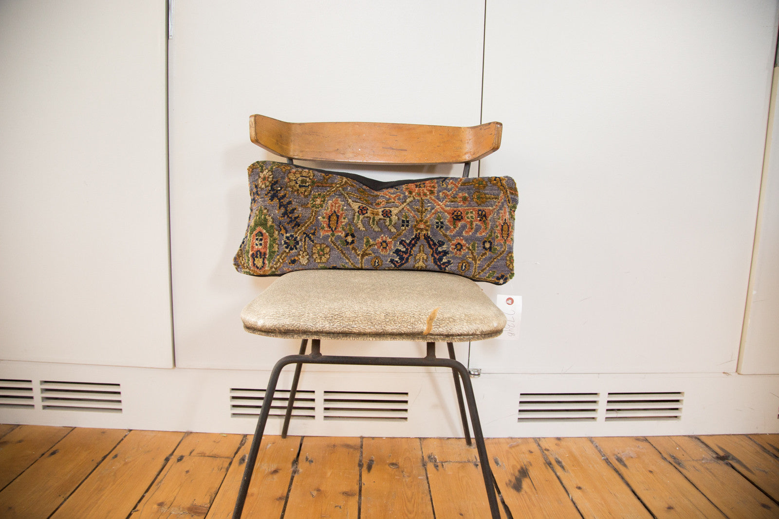 Purple Bibikabad Rug Fragment Lumbar Pillow // ONH Item 2734B Image 1