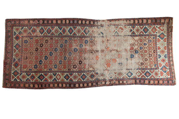 4x9.5 Distressed Antique Caucasian Rug Runner // ONH Item 2735