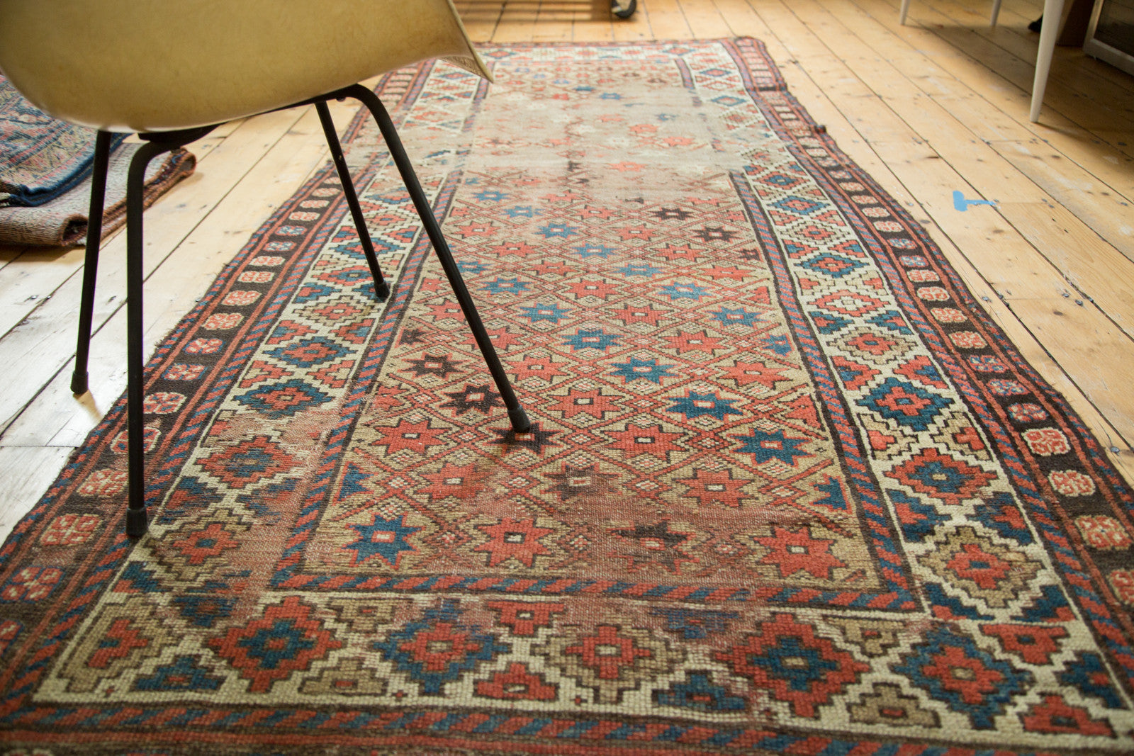 4x9.5 Distressed Antique Caucasian Rug Runner // ONH Item 2735 Image 1