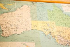 Vintage Australia Pull Down Map // ONH Item 2737 Image 1