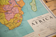 Vintage Africa Pull Down Map // ONH Item 2739 Image 2