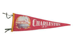 Vintage Charleston SC Felt Flag Banner // ONH Item 2747