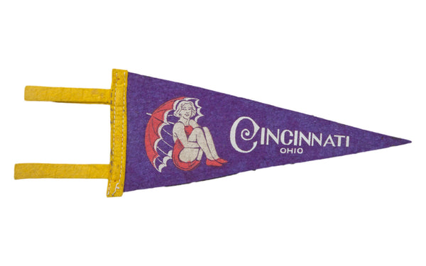Vintage Cincinnati Ohio Felt Flag Banner // ONH Item 2749
