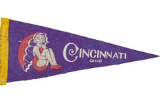 Vintage Cincinnati Ohio Felt Flag Banner // ONH Item 2749 Image 1