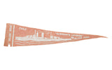 Vintage Holsom Bread Chile felt banner, salmon orange with white 