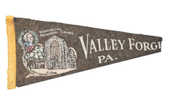 Vintage Valley Forge PA Felt Flag Banner // ONH Item 2760