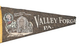 Dark felt banner detail with George Washington, chapel graphic, and Valley Forge PA text.