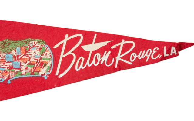 Vintage Baton Rouge LA Felt Flag Banner // ONH Item 2764 Image 1
