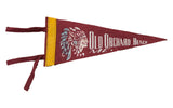 Vintage 1940s maroon felt pennant with Old Orchard Beach ME, headdress graphic.