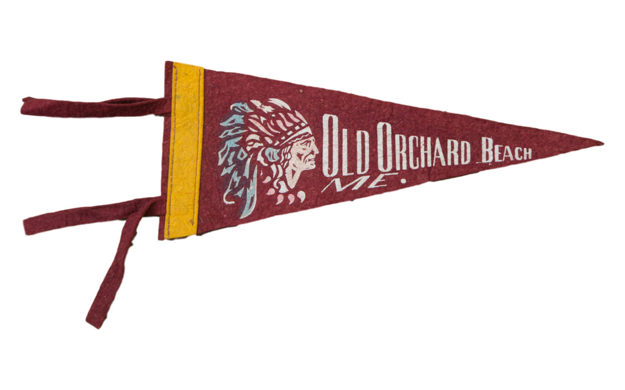 Vintage Old Orchard Beach ME Felt Flag Banner // ONH Item 2765