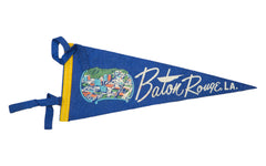 Vintage Baton Rouge LA Felt Flag Banner // ONH Item 2777