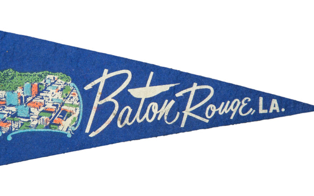 Vintage Baton Rouge LA Felt Flag Banner // ONH Item 2777 Image 1