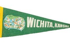 Vintage Wichita Kansas Felt Flag Banner // ONH Item 2780 Image 1