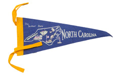 Vintage North Carolina The Tarheel State Felt Flag Banner // ONH Item 2783