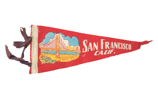 Vintage San Francisco California Felt Flag Banner // ONH Item 2786