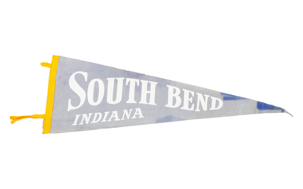 Vintage South Bend Indiana Felt Flag Banner // ONH Item 2791