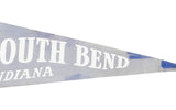 Gray-blue felt pennant with white 