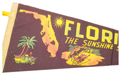 Vintage Florida The Sunshine State Felt Flag Banner // ONH Item 2792 Image 1