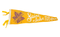Vintage Saint John NB Canada Felt Flag Banner // ONH Item 2794