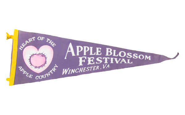 Vintage Apple Blossom Festival Winchester VA Felt Flag Banner // ONH Item 2795