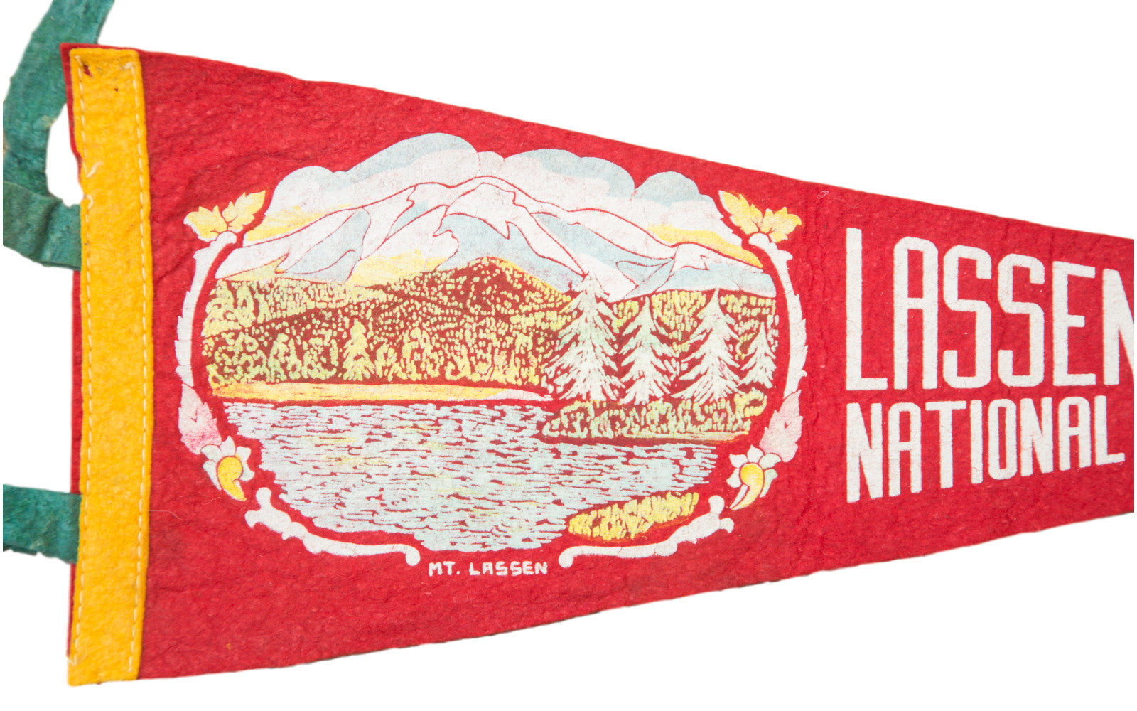 Vintage Lassen Volcanic National Park California Felt Flag Banner // ONH Item 2799 Image 1