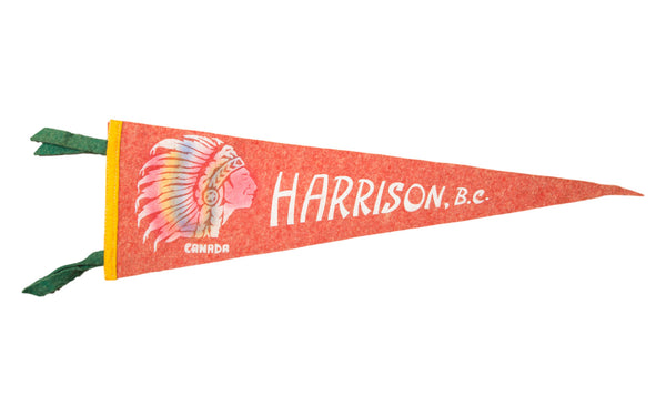 Vintage Harrison BC Canada Felt Flag Banner // ONH Item 2800