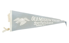 Vintage Old Museum Village of Smith's Glove Monroe NY Felt Flag Banner // ONH Item 2803