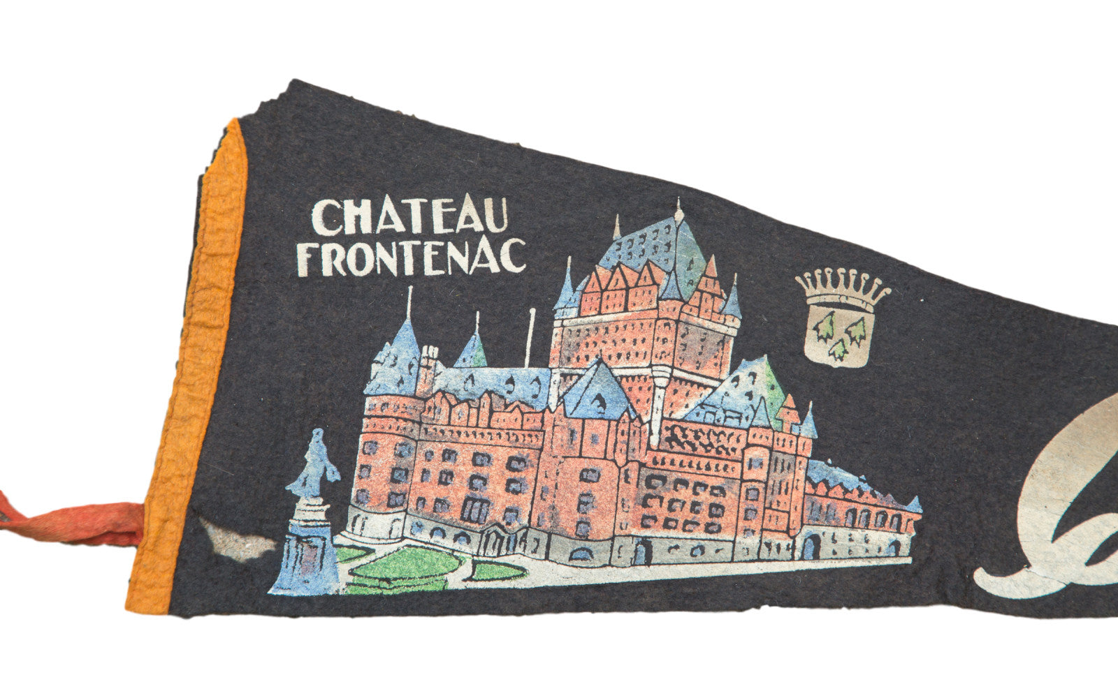 Vintage Quebec Felt Flag Banner // ONH Item 2807 Image 1