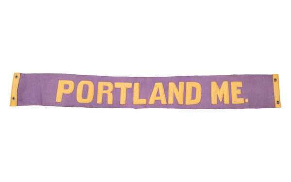 Vintage Portland Maine Felt Flag Banner // ONH Item 2808
