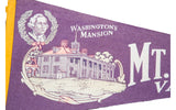 Vintage purple felt banner with George Washington portrait and Washington's Mansion graphic.