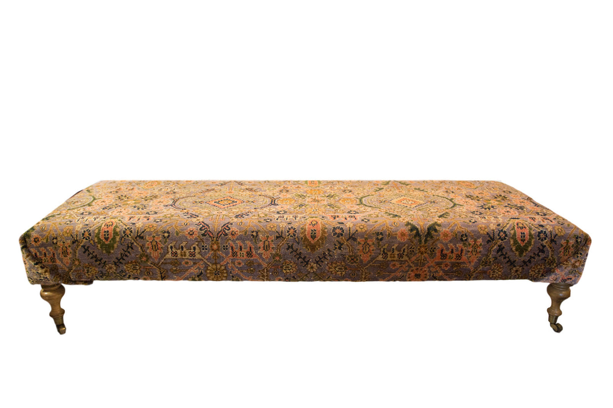 Extra Long Vintage Persian Rug Ottoman // ONH Item 2825