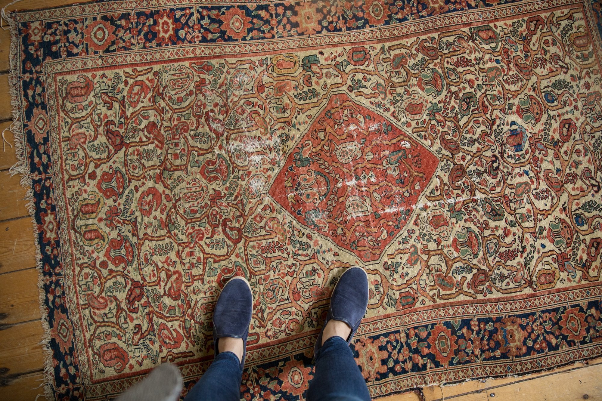 4x6 Distressed Fine Colorful Antique Malayer Rug // ONH Item 2827 Image 1