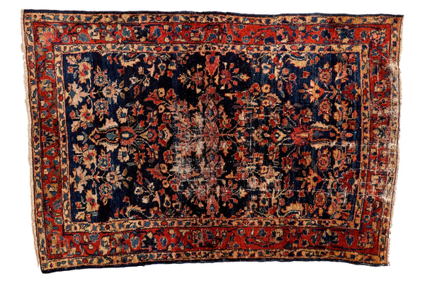 3.5x5 Vintage Distressed Fine Bibikabad Rug // ONH Item 2842