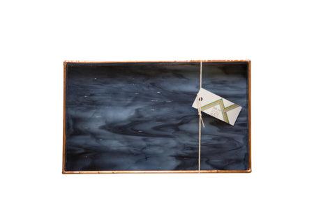 Large Black Stained Glass Tray // ONH Item 2849