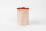Angled close-up of the pure copper cup, showing 'Copper Cup' text and its natural texture.
