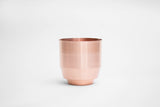 Sleek hand spun pure copper planter, modern design with subtle metallic sheen, 8 inches