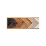 Modern Wood Art, ombre charred and whitewashed reclaimed wood in angular pattern, 36x12 inches.