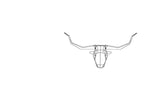 Black wire geometric longhorn wall mount sculpture.