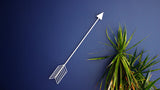 Modern Arrow White wall art accessory with a minimalist design and stylized fletching.