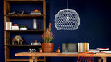 White geometric wire sculptural texture of the Array pendant.