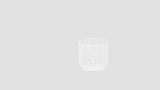 Sculptural white wire basket with a minimalist, open-faced vertical design.