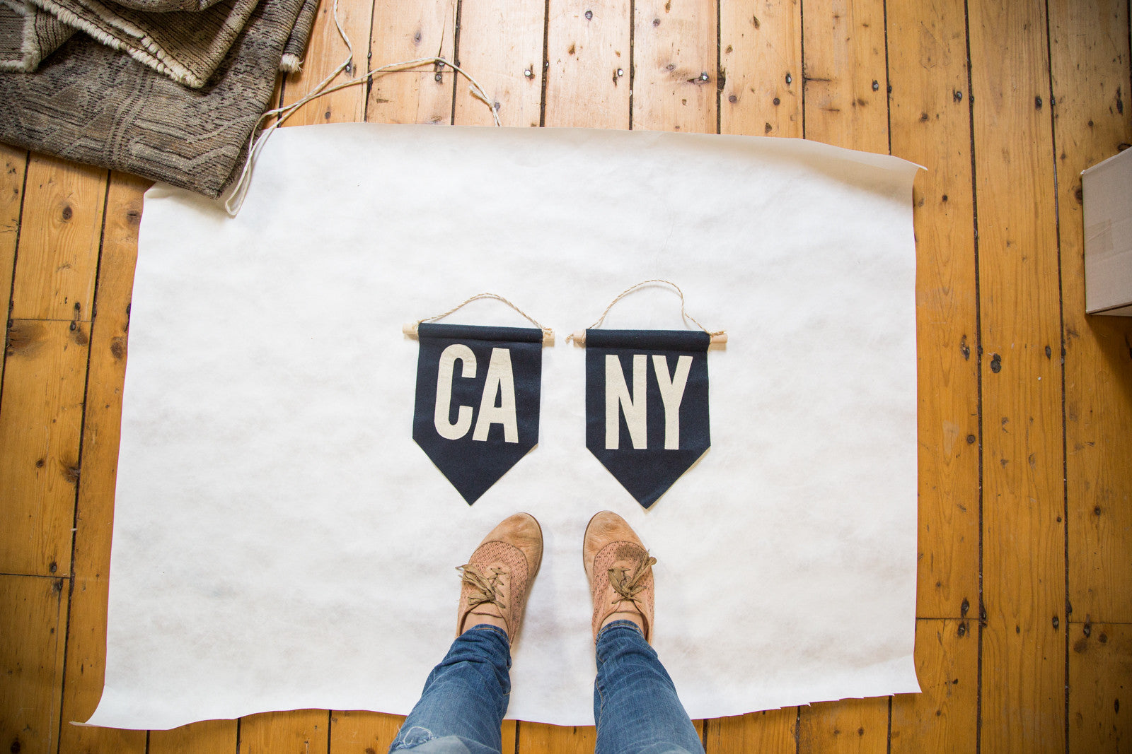 CA Felt Flag Navy // ONH Item 2929 Image 1