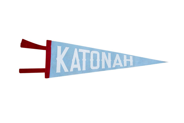 Katonah NY Felt Pennant Blue and White // ONH Item 2933