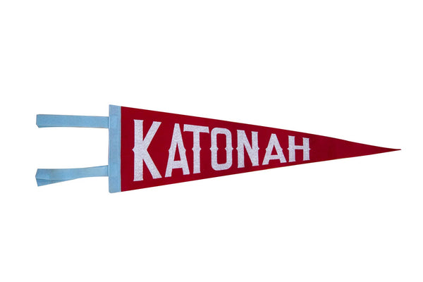Katonah NY Felt Pennant Red and White // ONH Item 2934