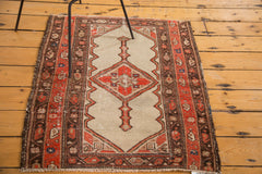 3x3.5 Antique Distressed Malayer Square Rug Mat // ONH Item 2938 Image 5